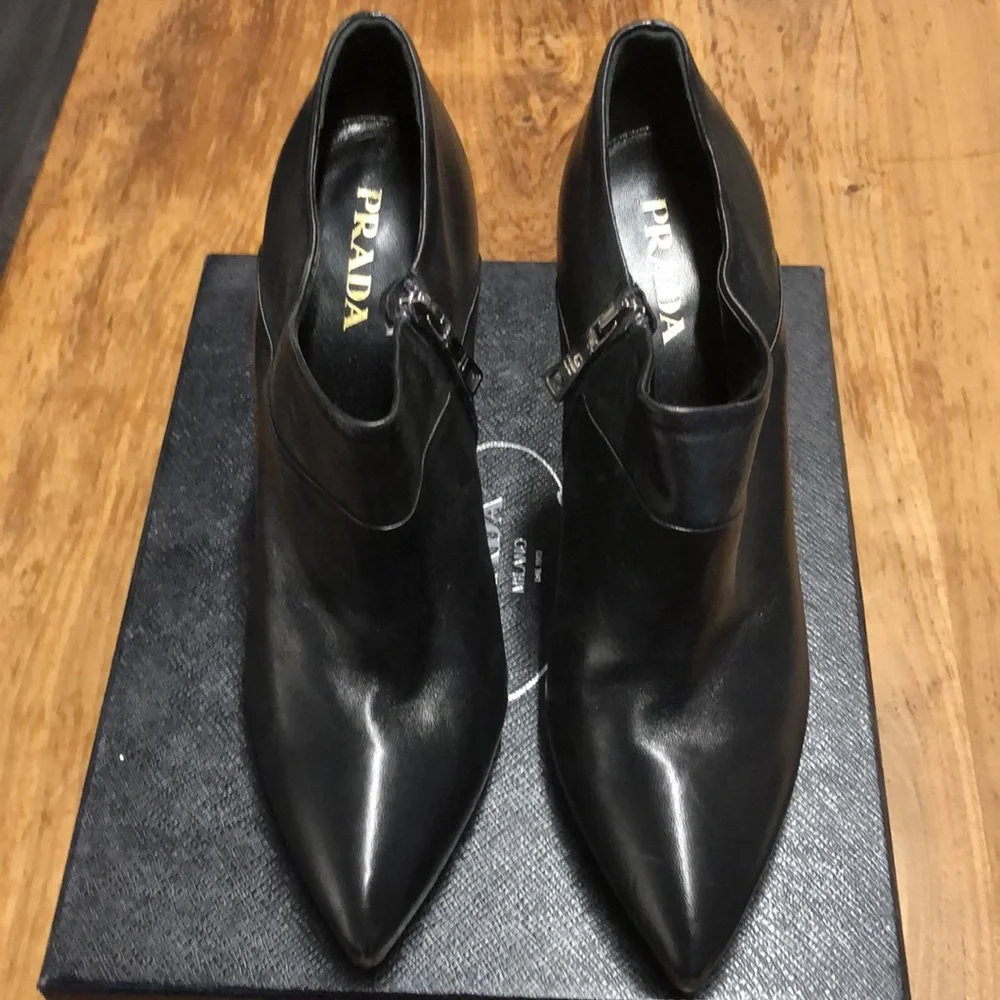 Prada Black High Heeled Bootie, size 39.5